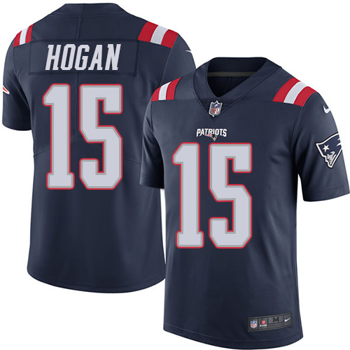 Nike Patriots #15 Chris Hogan Navy Blue Youth Stitched NFL Limited Rush Jersey